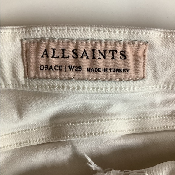 AllSaints Size 29 Grace Women's White Distressed Jeans. Preloved - Picture 8 of 12